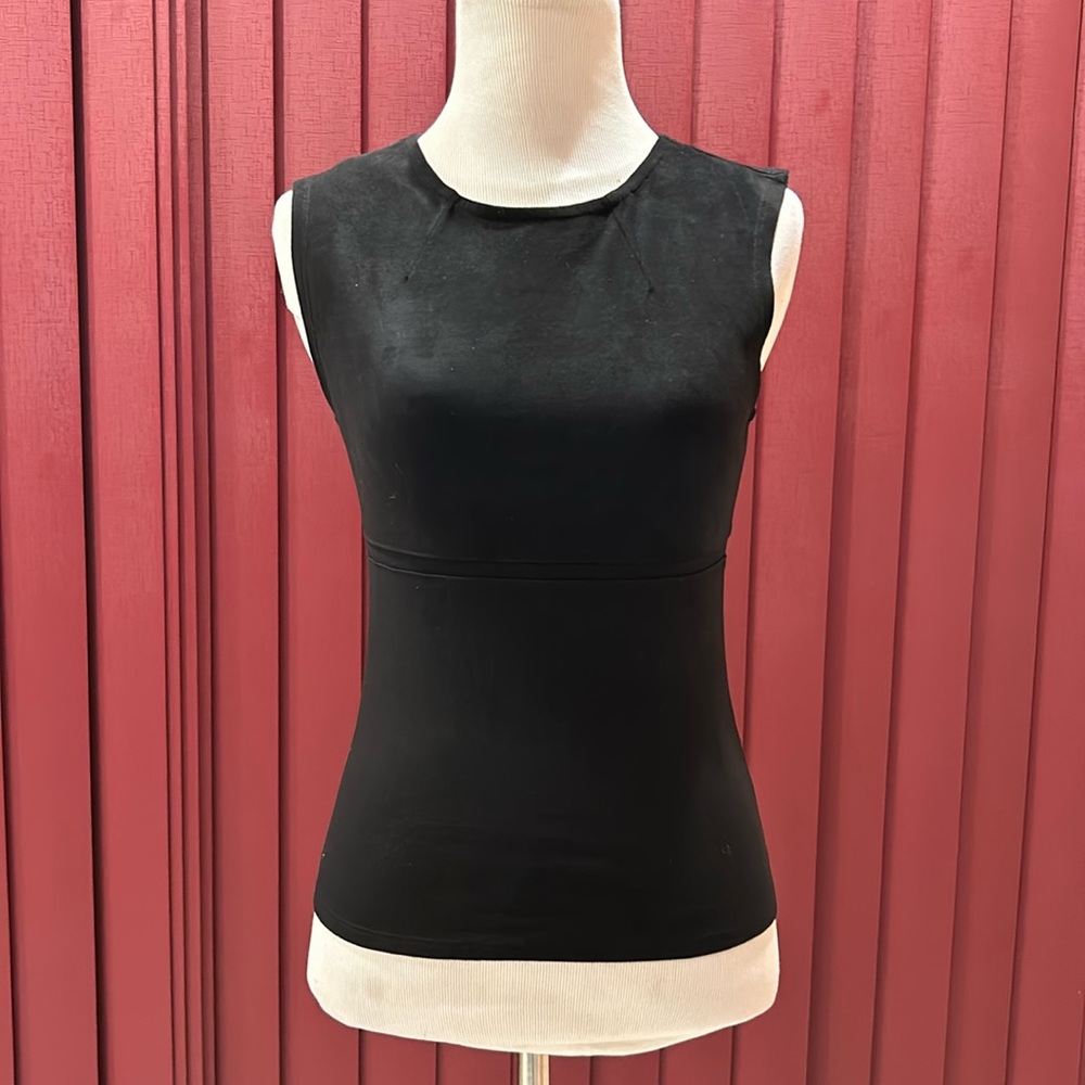 William rast black fitted sleeveless faux suede top  XS